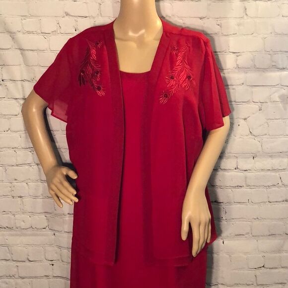 Vintage 80s/90s Another Time Sleeveless Dress & Matching Short Sleeve Jacket 16 - Picture 3 of 10